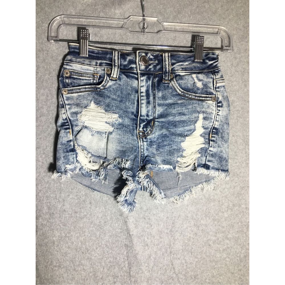American Eagle Outfitters Distressed Light Blue Denim Jean Shorts